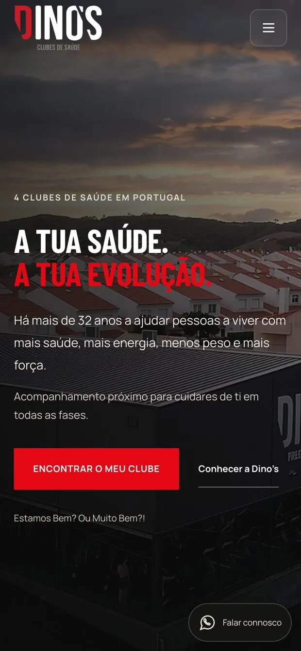 Dino's Health Clubs — mobile view